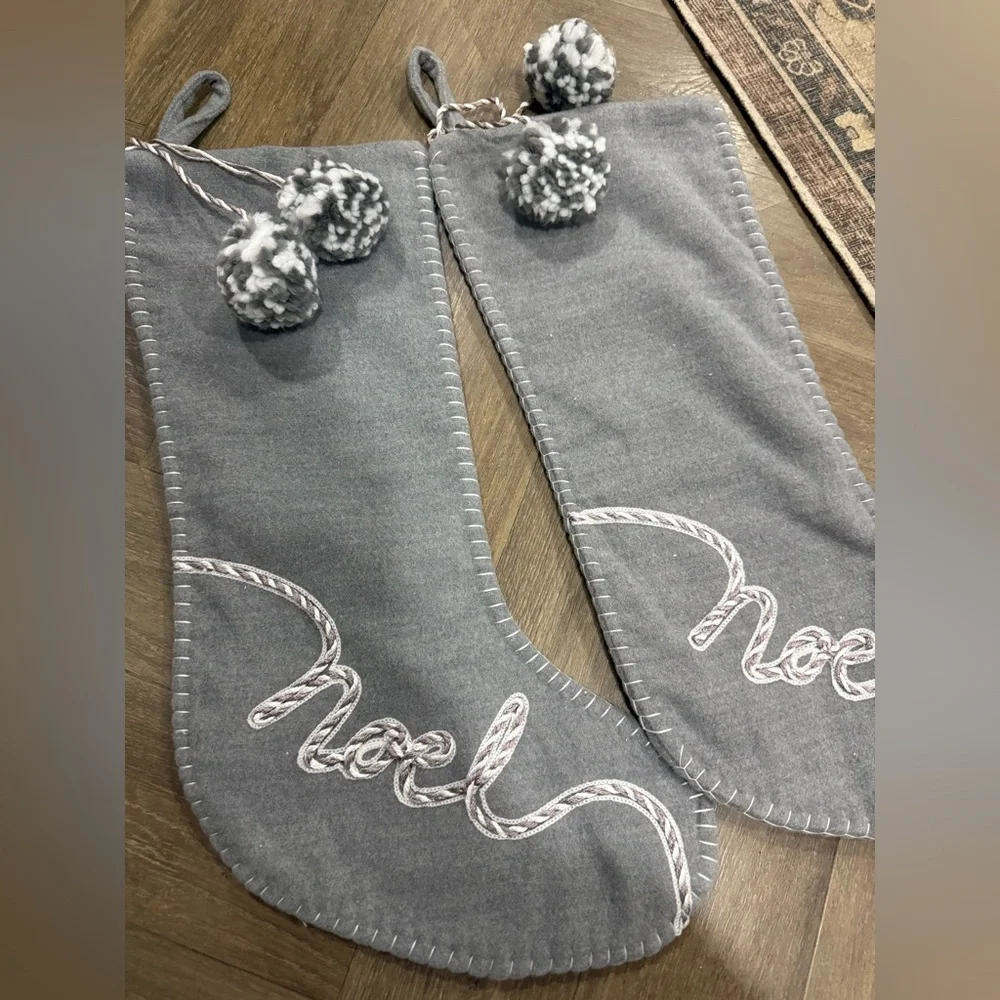Gray Hobby Lobby Noel Christmas Stockings - Picture 2 of 5